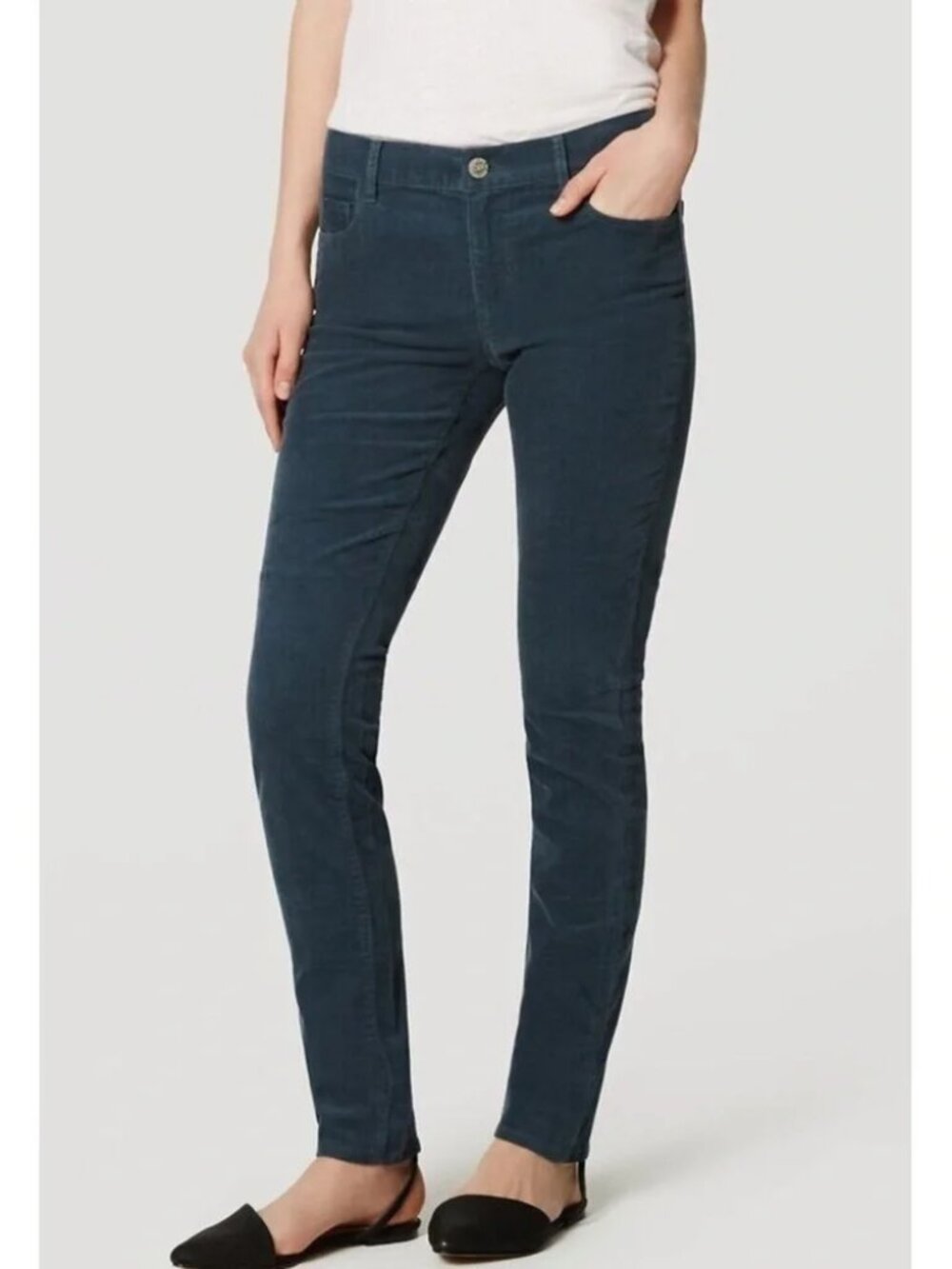 Ann Taylor LOFT Modern Skinny Corduroy Pants - Blue/Steel Gray